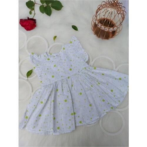 Pino Asorti Woven Green Polka Dot palmgren-3-6 Month-White Cotton Sleeveless Trend