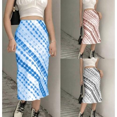 Harajuku Girl Fashion Midi Skirt Printed Vintage High Waist Skirts Women Streetwear
