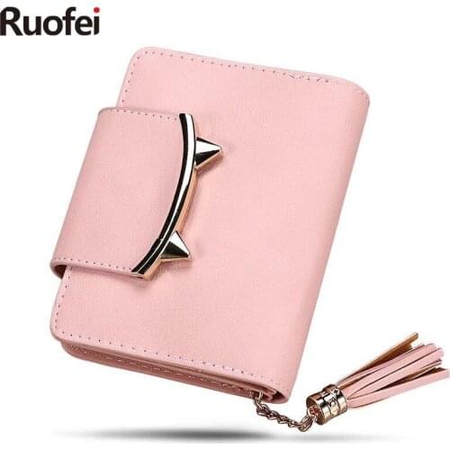 2019 Korean Cute Cat Anime Leather Ruo fei Mini Wallet Women Small Clutch Female Purse Coin Card Holder Dollar Bag Cuzdanhandbag