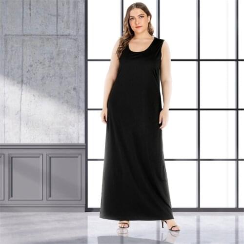 Women Dress Off Shoulder Sleeveless Long Party Dress Solid Color Maxi Women Vestido Plus Size Dresses