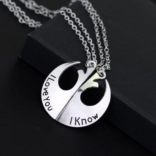 Rebel Alliance Badge I Love You I Know Silver Color Pendant Fashion Movie Jewelry For Men And Women Wholesale