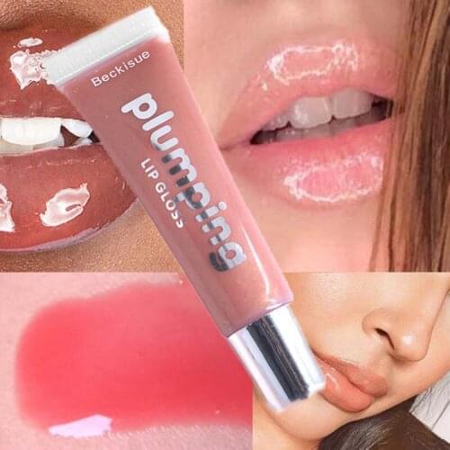 1pc Wet Plumping Lip Moisturizer Lip Plumper Makeup Liquid Lipstick Long Lasting Glitter Lipgloss Mineral Oil Clear Lip Gloss