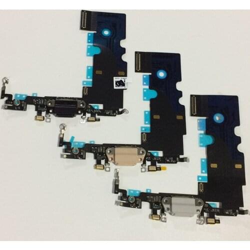 10Pcs/lot Original Charging Port Connector Headphone Flex Cable with MIC For iPhone 8 4.7" Replacement Part