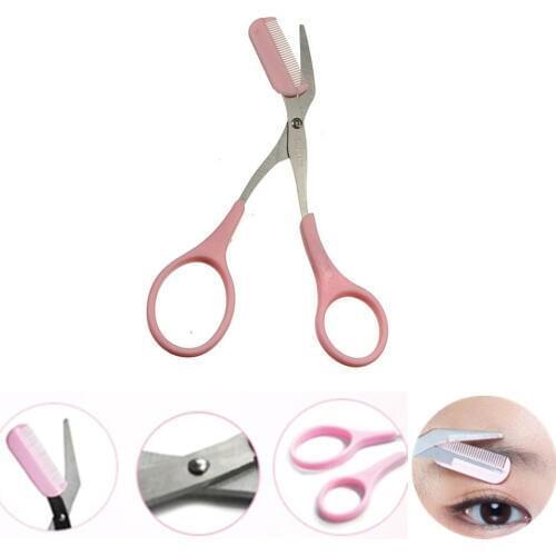 12.5cm(4.92'') Beauty Girl Lady Women Eyebrow Scissor comb Eyelash eye brow Trimmer cosmetic makeup tool shear groom hair trim