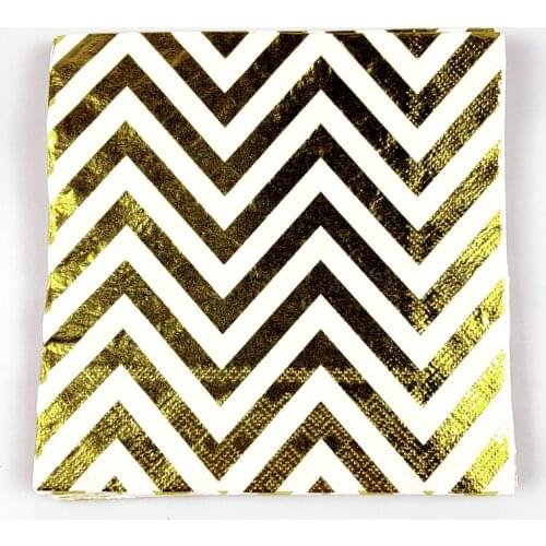 20pcs/pack Golden Wave Theme Towels Kids Favors Napkins Baby Shower Decoration Happy Birthday Events Party Tableware Supplies