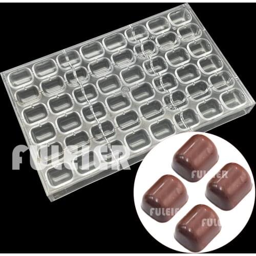 48-hole MINI Oblong Polycarbonate Chocolate Mold For Baking Small Pill Bonbons Candy Mould Bakeware Cake Confectionery Tool