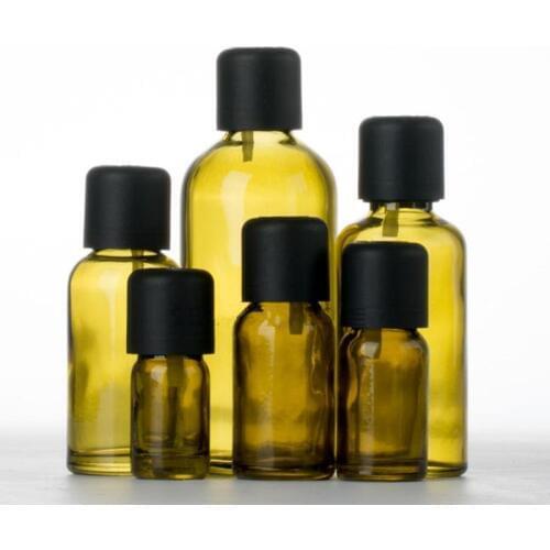 5ml 10ML green Amber Mini Glass Bottle 15ml Amber Sample Vials Small Essential Oil Bottle with Black screw cap F20172082