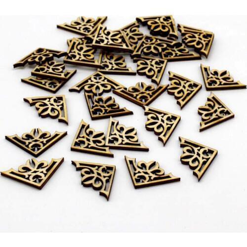 50pcs/lot Wooden Chips buttons for Scrapbooking Embellishments Festival Home Party Handmade diy supplies Accessories