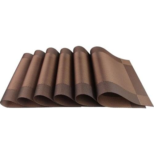 Placemats of 6 Pcs Heat-Resistant Stain-Resistant Washable Rectangular Place Mats Decoration for Dining Table 18X12Inch