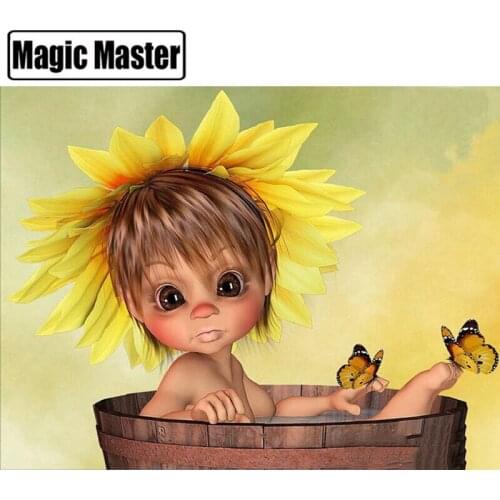 Full Square/Round Drill 5D DIY Diamond Painting "Child flower" 3D Embroidery Cross Stitch 5D Home Decor