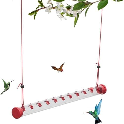 Behogar Hummingbird Feeder Hanging Long Tube Transparent Bird Feeder Food Dispenser for Outside Outdoor Deck Patio Garden Yard