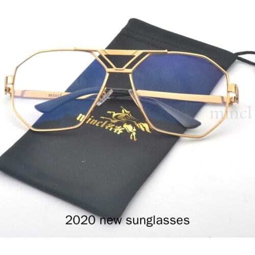 Oversized Square Sunglasses Women Men Vintage Square Hip Hop Punk Sun Glasses Metal Brand Designer Ladies Fashion Glasses NX