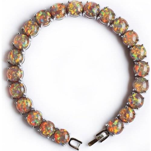 SZ0011 Bohemia Brown Round Fire Opal Bracelets For Women Jewelry