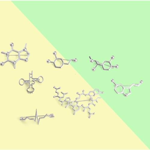 Scientific Design Enamel Lapel Pin Chemical Formula Brooches Badge Backpack Accessories Gift for People Who Love Science Jewelry