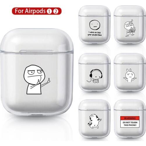 Case For AirPods 2 1 Case Cover Coque Wireless Bluetooth headphones Transparent TPU Soft Cover For Apple Air Pods Funda Capa
