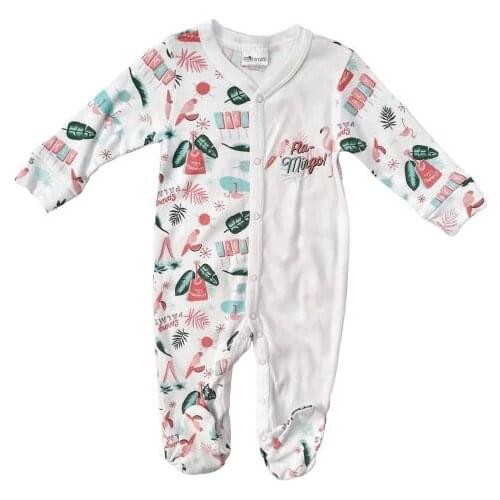 Patterned snaps flip baby rompers