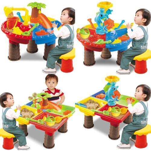 Kids Sand and Water Play Table Garden Sandpit Play Set Outdoor Seaside Beach Toy for Children