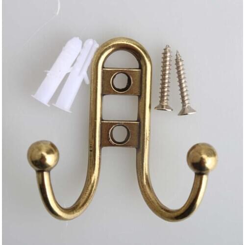 Europen vintage style wall decoration hooks bronze clothes bag cap two hooks kitchen beathroom wall hooks antique brass hooks