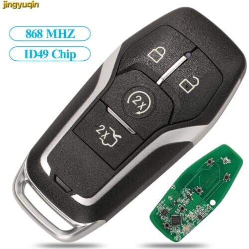 Jingyuqin Remote Car Key Control 868MHz ID49 Chip For Ford Mustang Edge Explorer Fusion Mondeo Kuka 4 Buttons Key Case