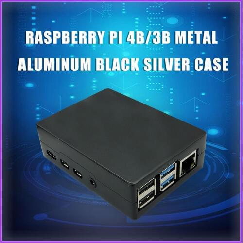 Raspberry Pi 4 Model B Aluminum Black Silver Case RPI 4B 3B Metal Enclosure Silver Box for Raspberry pi 3B/3B+/4B dropship