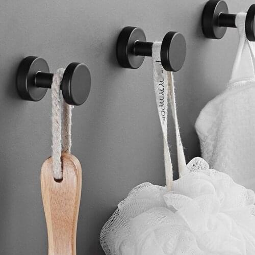 Aluminium Alloy Towel Hook Coat Rack Wall Mounted Clothes Hooks Black Hooks of Bedroom for Kitchen