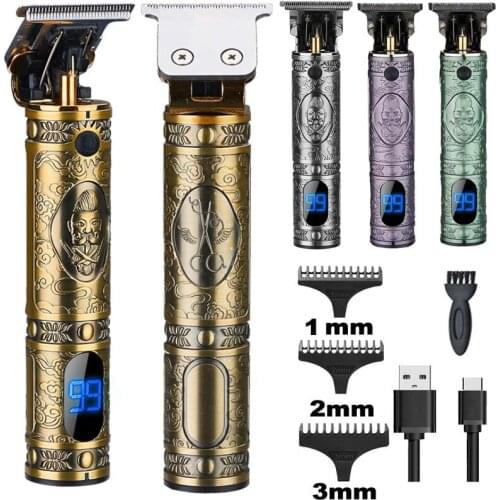 Hair Trimmer For Man USB Rechargeable T-Outliner LCD Hair Clipper Barber Shop Mens Shaver Trimmer Beard Hair Cutting Machine