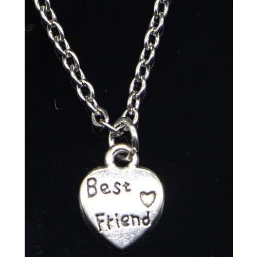 New Fashion Necklace 12x10mm heart best friend Pendants Short Long Women Men Colar Gift Jewelry Choker