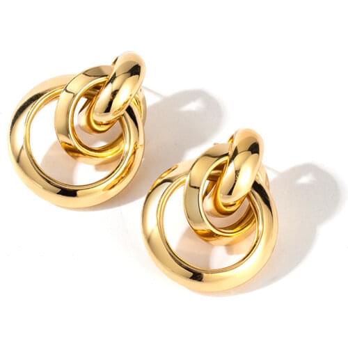 New Trendy Blue Velvet Twisted Small Stud Earrings Statement Earring Prisoner Classic Minimalist Beautiful Jewelry Wholesale
