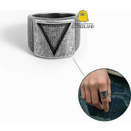 Viking Cosplay Props Viking Triangle Ring Vintage Stainless Steel Stempunk Ring Retro Punk Jewelry Men Jewelry Hip Hop Nordic