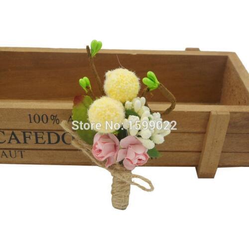 Garden Best Man Wedding Boutonniere Burlap Vintage Suit Accessories Mens Buttonhole Brooch Birthday Party Creative Return Gifts