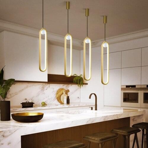Nordic Long-line Chandelier Dining Bar Counter Living Room Bedroom Bedside Chandelier Modern Bedroom Decor Pendant Lights