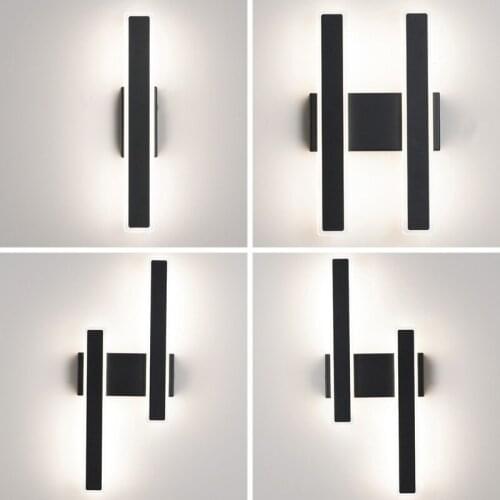 Nordic Minimalist Wrought Iron H Rectangular Wall Lamp Bedroom Study Acrylic Corridor Geometric Lighting