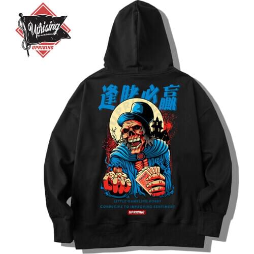 Hoodie Sweatshirt UPRISING Hip Hop Hoodie Men Wake Up From Gambling Hoodie Harajuku Sweatshirt long Sleeve Top Hoodie Cotton