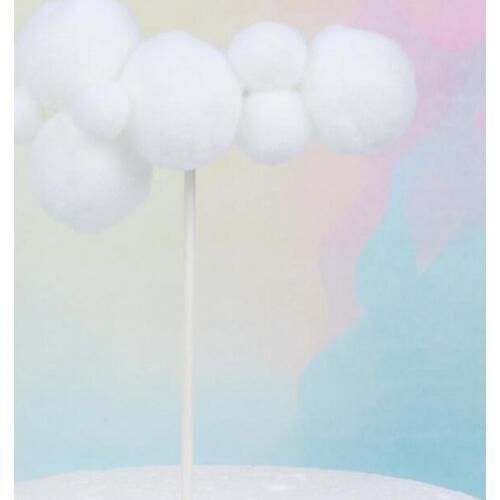 Cake topper banner for DIY Cupcake Wrapper Baking Cup birthday/wedding party bar Table decoartion baby shower soft cloud Wh