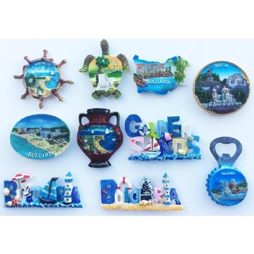 Europe Bulgaria Tourist Fridge Magnet Souvenir Hand-painted Decorative Arts and Crafts Refrigerator Magnets Home Decoration