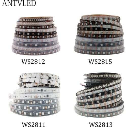 WS2811 WS2812B WS2813 WS2815 30/60/leds/m RGB LED Strip Individually Addressable Tape Light IP30/IP65/IP67 DC5V DC12V