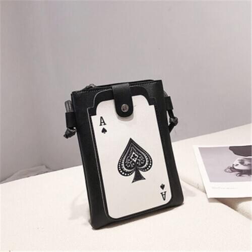 Womens bag 2020 new fashion cartoon all-match shoulder bag Messenger bag Poker mobile phone female bag handbags bolsas de mujer