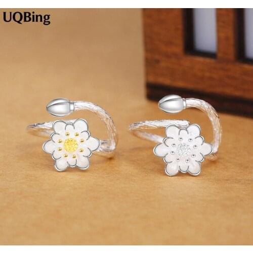 Free Shipping 925 Sterling Silver Lotus Flower Rings For Women Jewelry Beautiful Open Rings For Party Birthday Gift