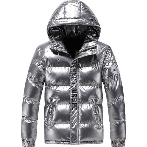 Winter Jacket Mens Parkas Fashion Bright Parkas Coat Men Waterproof Hooded Collar Windbreaker Men Clothing Thick Warm Outwear
