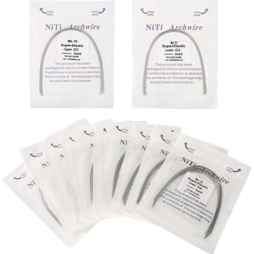 100Pc Disposable NiTi Round Wire Early Midstages Orthodontic Bracket Super Elastic Dental Arches Perfect Pair Sterile Sealed Bag