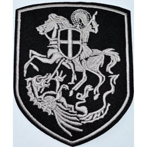 PROUD ST.GEORGE KILL DRAGON SHIELD CROSS ORTHODOX PENDANT Crusaders IRON ON PATCH (Size is about 7.3*9 cm or 8*10 cm)