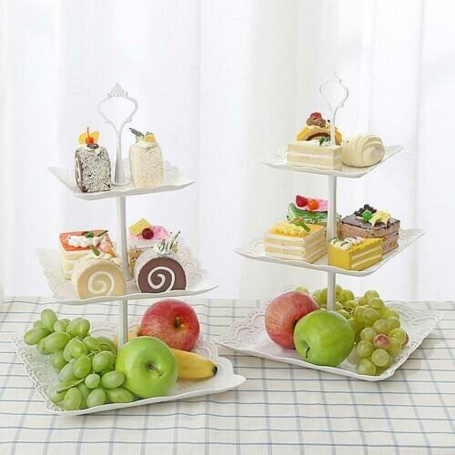 3 Tier Cake Stand Dessert Cup Cake Bracket Afternoon Tea Wedding Plates Party Tableware Decoration Tool Three Layer Cake Rack