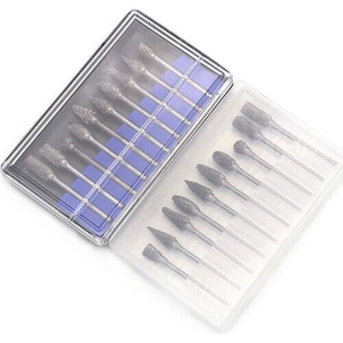 3x6mm tungsten steel grinding head Carbide Burr Cutter Rotary Tool Burr Double Diamond Cut Rotary Polishing Tool kit 10pcs