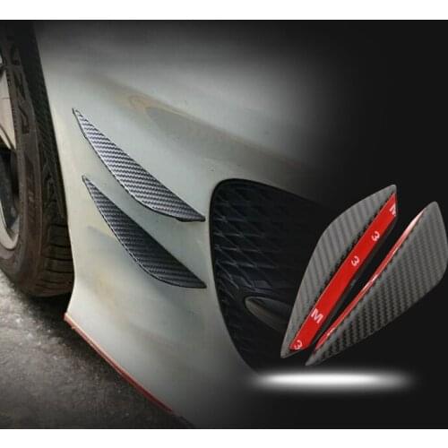 4PCS Car Front Bumper Lip Protector Rubber Rear Diffuser Car Spoiler Universal Carbon Fiber Splitter Protection Stickers Guard
