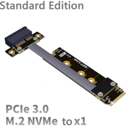 8G/bps PCIE x1 pci-e 1x 3.0 TO M.2 NGFF NVMe key M Riser Adapter Card Extension Ribbon Cable M2 key-M 1 Pci-express 3cm - 100cm