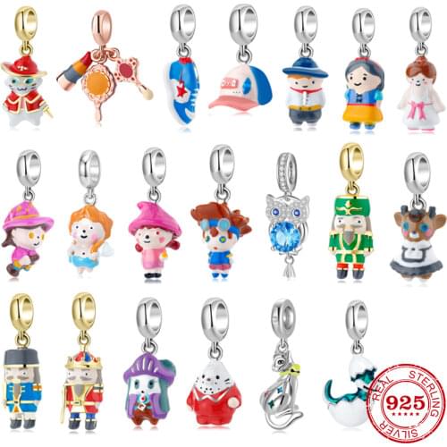 925 Sterling Silver Candy colored baby swimming ring pendant Beads for jewelry making Fit Original Designer Charm Fine Bracelet