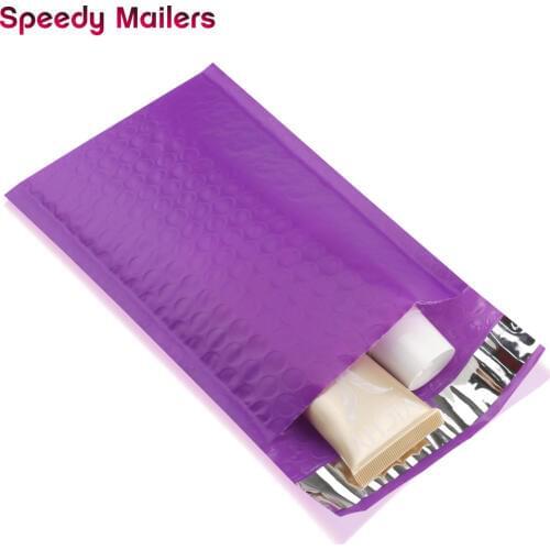 Speedy Mailers 10pcs 4x8 Inch Purple Poly Bubble Envelopes Padded Envelopes Self Seal Mailing Bags Gift Envelopes 120x180