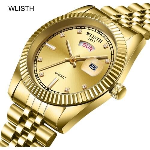 2021 New Men Quatrz Watch Sport Mens Watches Top Brand Luxury Waterproof Full Steel Quartz Gold Clock Men Relogio Masculino