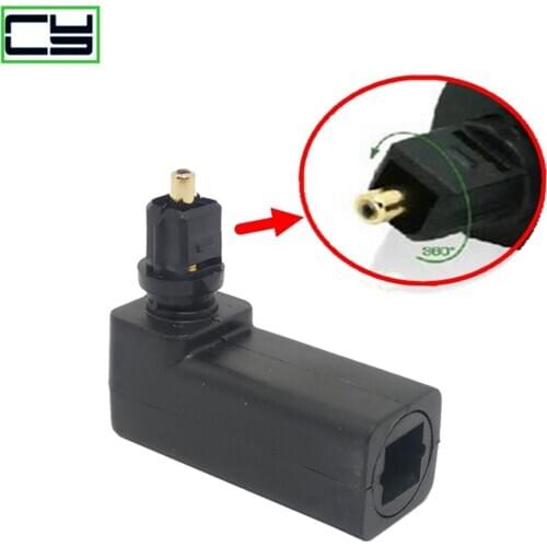 90 Degree M/F Digital Optical Audio Cable Adapter Male to Female Right Angle 360 Rotates for Toslink Optical Cable TV Adapter