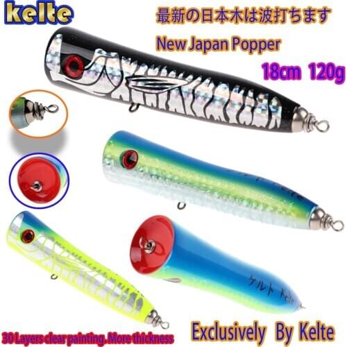 Wood Lure/Wood popper/Japan wood lure/Wood stick bait/Popper/Casting Wood lure/Yellow Tail/Mahi Mahi/Tuna